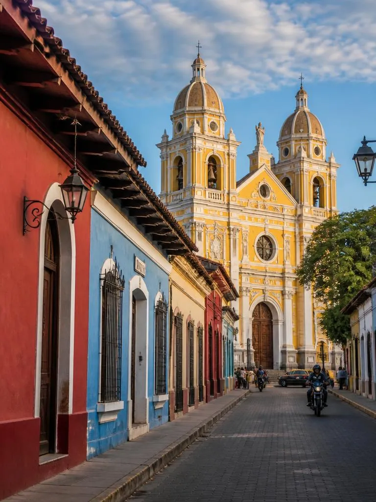 Colonial architecture street in León