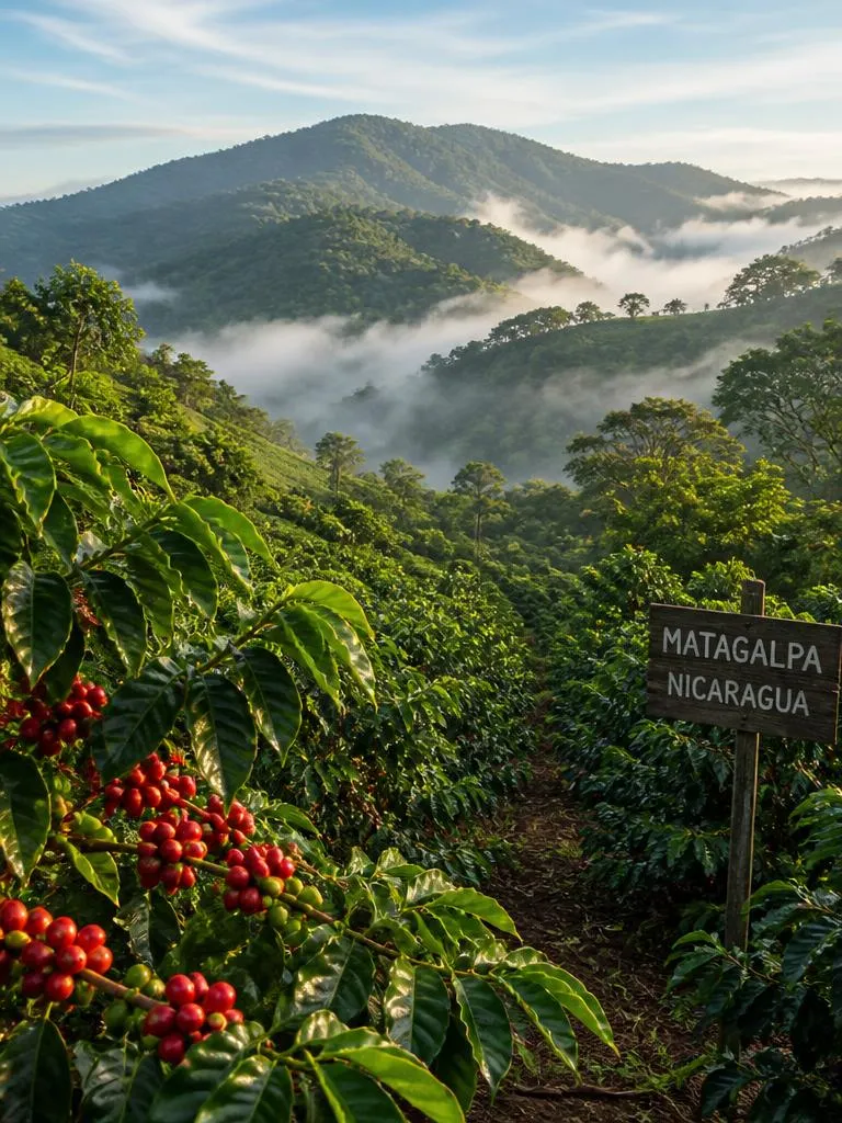 Lush coffee plantation